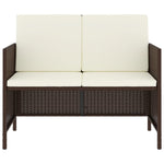 6-tlg. Garten-Essgruppe mit Kissen Braun Poly Rattan