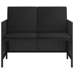 6-tlg. Garten-Essgruppe mit Kissen Schwarz Poly Rattan