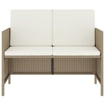 6-tlg. Garten-Essgruppe mit Kissen Beige Poly Rattan