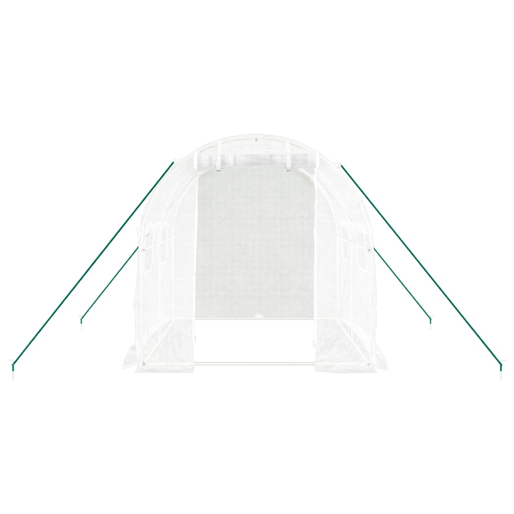 Gewächshaus mit Stahlrahmen Weiß 4 m² 2x2x2 m