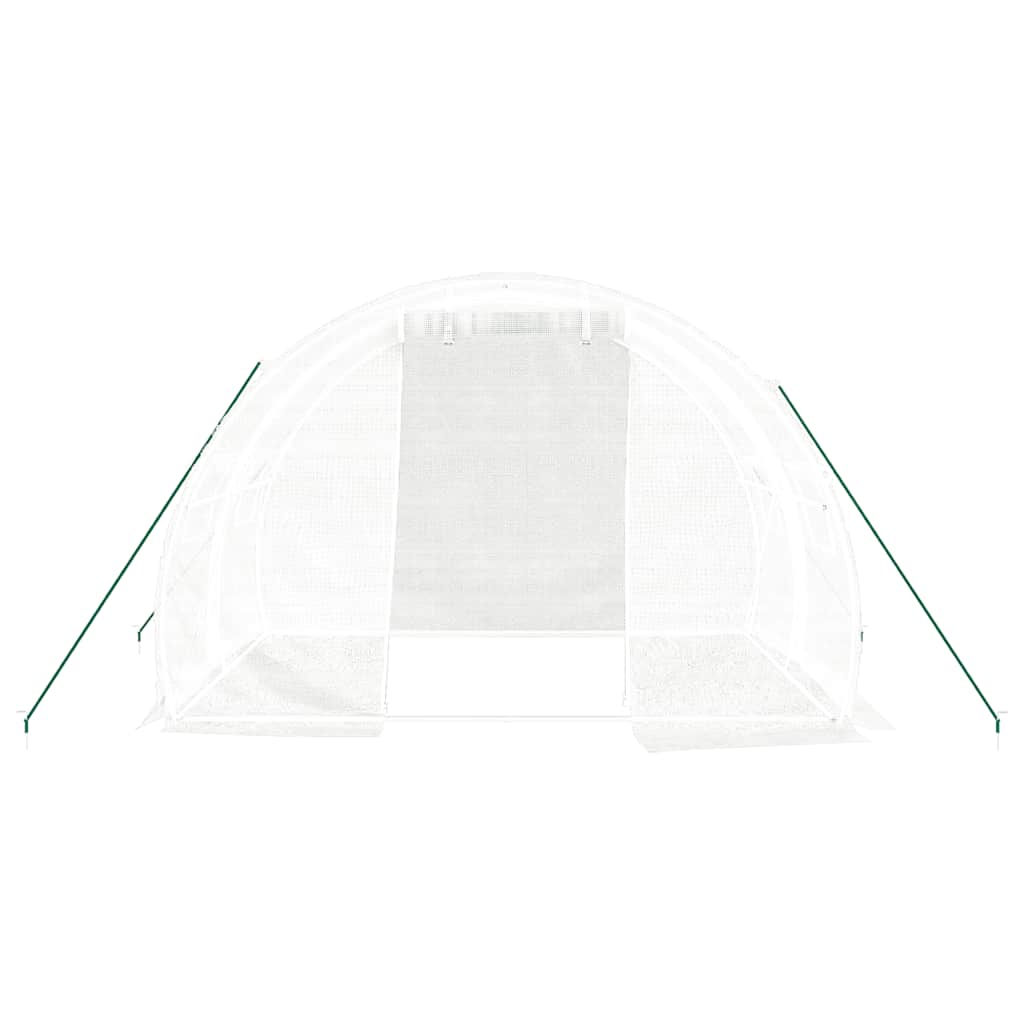 Gewächshaus mit Stahlrahmen Weiß 6 m² 3x2x2 m