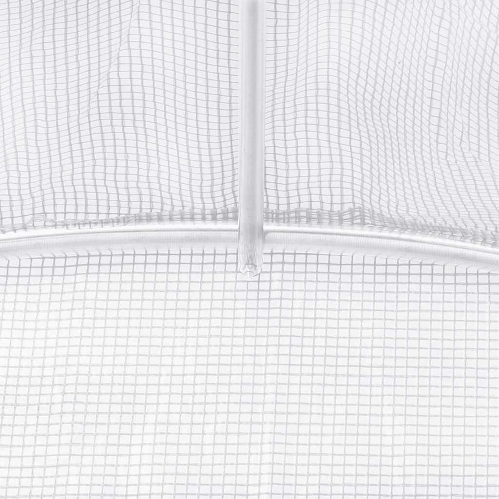 Gewächshaus mit Stahlrahmen Weiß 6 m² 3x2x2 m