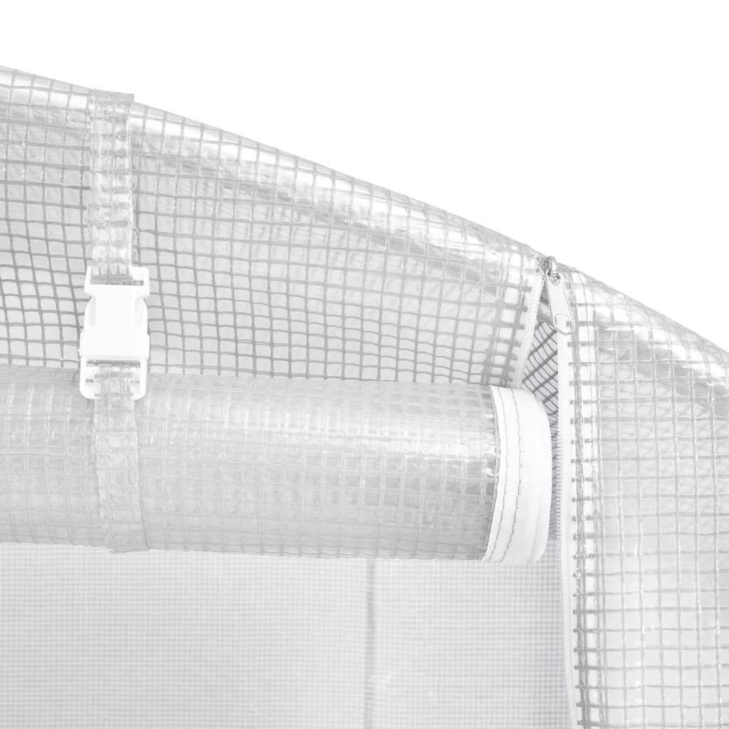 Gewächshaus mit Stahlrahmen Weiß 6 m² 3x2x2 m