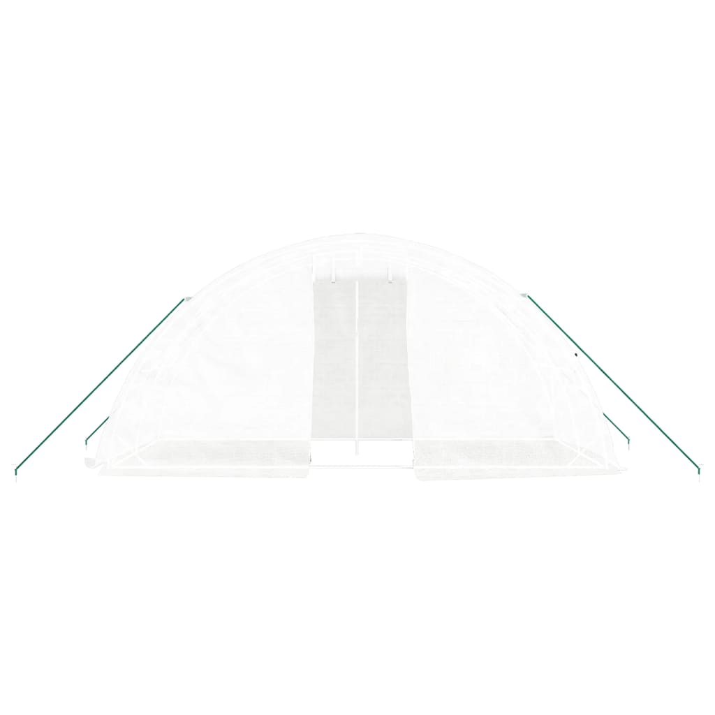 Gewächshaus mit Stahlrahmen Weiß 10 m² 5x2x2,3 m