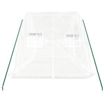 Gewächshaus mit Stahlrahmen Weiß 10 m² 5x2x2,3 m
