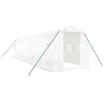 Gewächshaus mit Stahlrahmen Weiß 16 m² 8x2x2 m