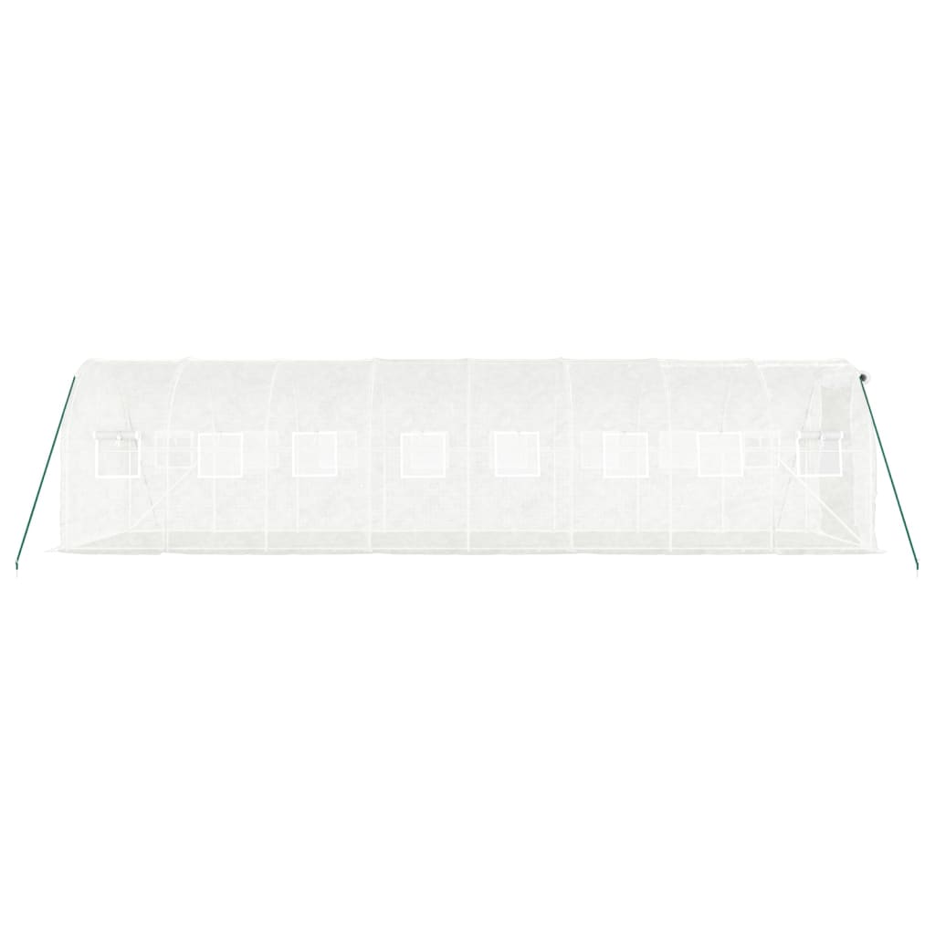 Gewächshaus mit Stahlrahmen Weiß 16 m² 8x2x2 m