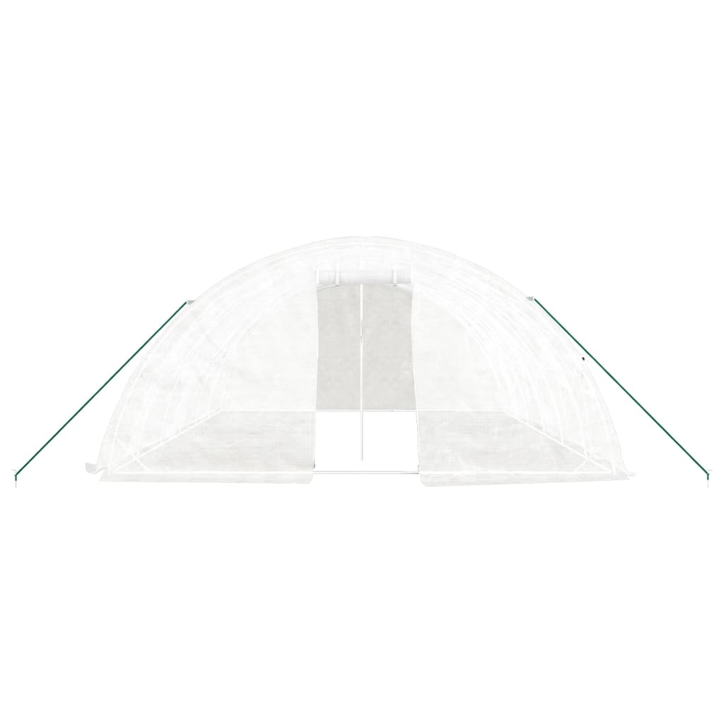 Gewächshaus mit Stahlrahmen Weiß 30 m² 6x5x2,3 m