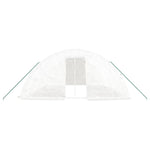 Gewächshaus mit Stahlrahmen Weiß 30 m² 6x5x2,3 m