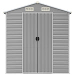 Gerätehaus Hellgrau 191x385x198 cm Verzinkter Stahl