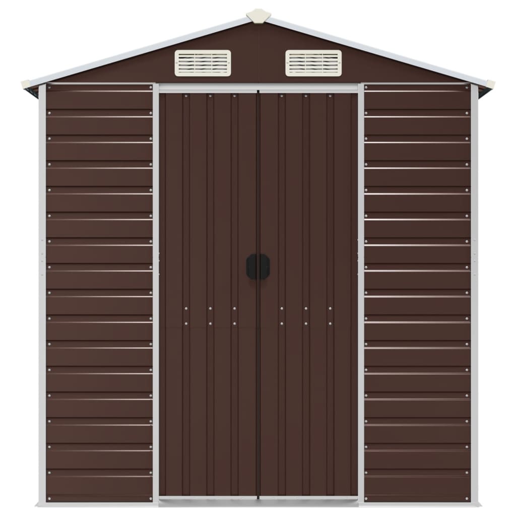 Gerätehaus Braun 191x215x198 cm Verzinkter Stahl