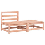 Gartensofa ohne Armlehnen mit Kissen und Hocker