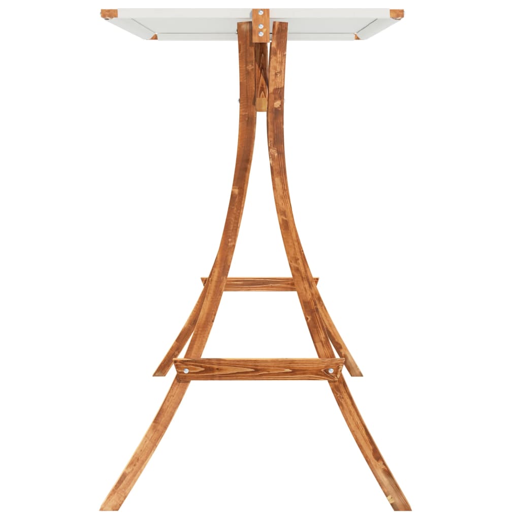 Hollywoodschaukel mit Dach Massivholz Fichte mit Teak-Finish
