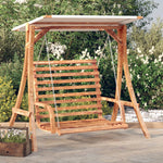 Hollywoodschaukel mit Dach Massivholz Fichte mit Teak-Finish