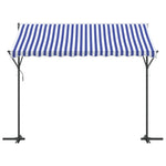Freistehende Markise Blau und Weiß 300x300 cm Stoff und Stahl