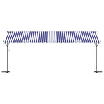 Freistehende Markise Blau und Weiß 600x300 cm Stoff und Stahl