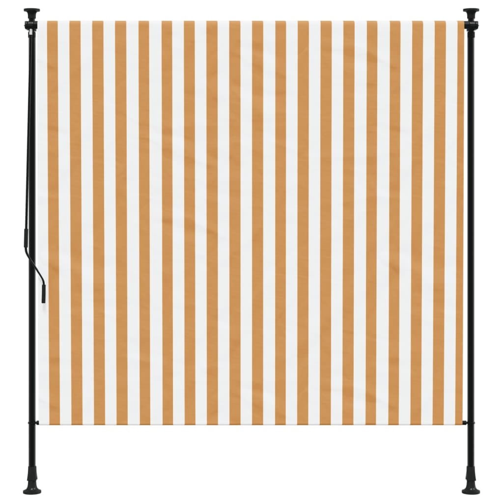 Außenrollo Orange und Weiß 200x270 cm Stoff und Stahl
