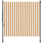 Außenrollo Orange und Weiß 200x270 cm Stoff und Stahl