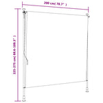 Außenrollo Orange und Weiß 200x270 cm Stoff und Stahl