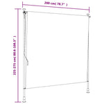 Außenrollo Gelb und Weiß 200x270 cm Stoff und Stahl