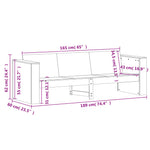 Gartensofa 3-Sitzer Wachsbraun 189x60x62 cm Massivholz Kiefer