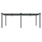 Gartenpavillon mit Ausziehbarem Dach Anthrazit 3x6 m Aluminium
