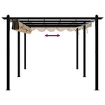 Gartenpavillon mit Ausziehbarem Dach Taupe 3x6 m Aluminium