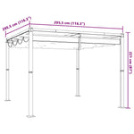 Gartenpavillon mit Ausziehbarem Dach Creme 3x3 m Stahl