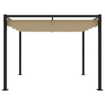 Gartenpavillon mit Ausziehbarem Dach Taupe 3x3 m Stahl