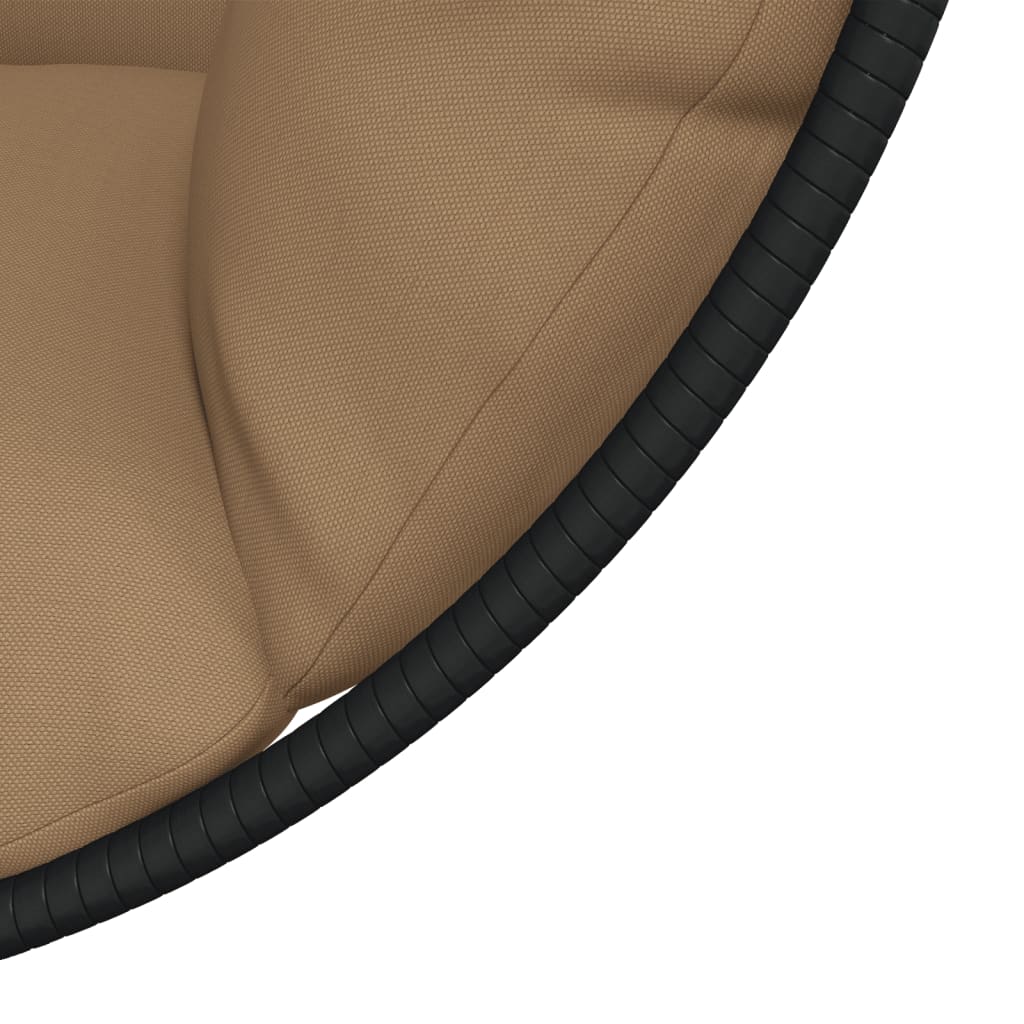 Hängesessel Ei-Design mit Ständer Taupe Rattan und Stahl