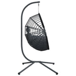 Hängesessel Ei-Design mit Ständer Anthrazit Rattan und Stahl