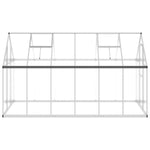 Gewächshaus mit Fundamentrahmen Silber 334x169x195cm Aluminimum