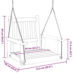Garten-Hängestuhl mit Metallketten Braun Massivholz Tanne