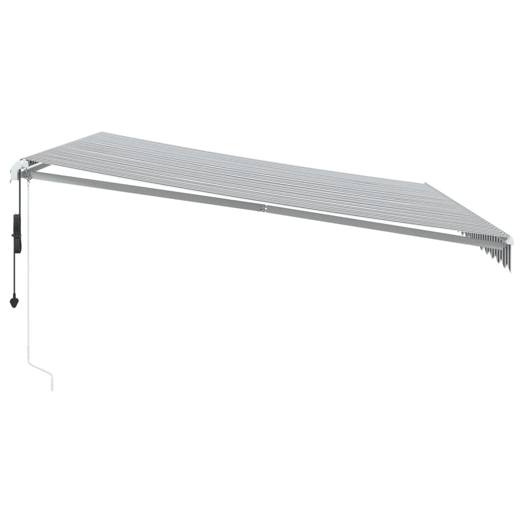 Markise Automatisch Anthrazit & Weiß 450x300 cm