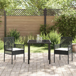 3-teilige Garten-Essgruppe mit Kissen Hellgrau Poly Rattan