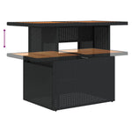 8-teilige Garten Essgruppe mit Kissen Schwarz Poly Rattan Akazie