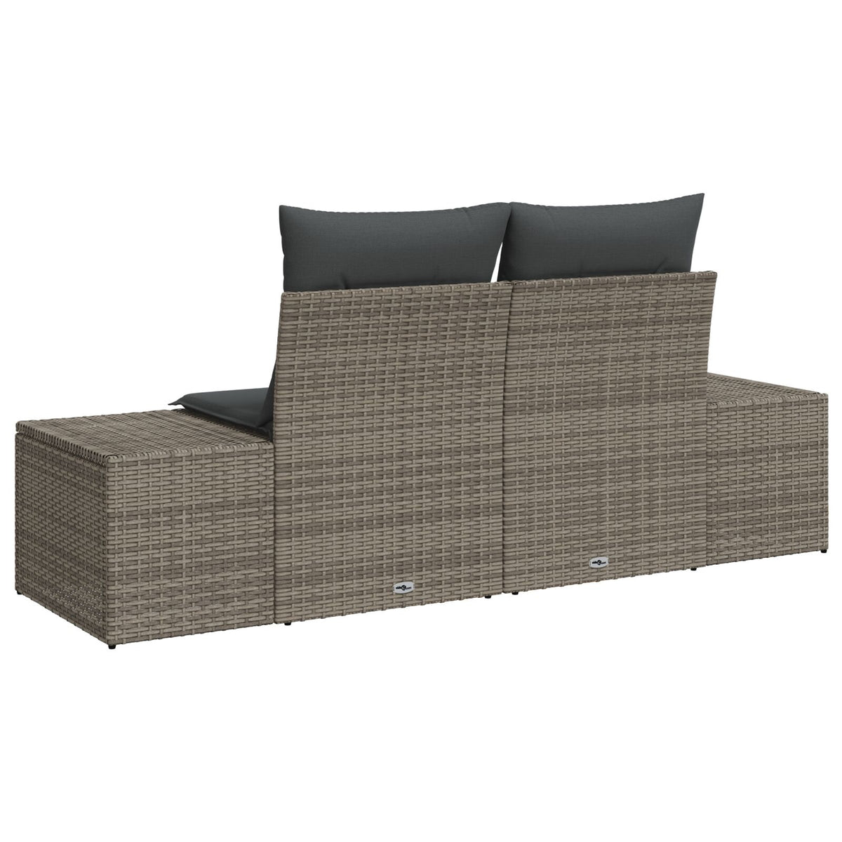 2-Sitzer Garten Sofa mit Kissen grau Poly Rattan