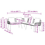 L-förmiges Sofa Schwarz 231x173x78 cm Poly-Rattan