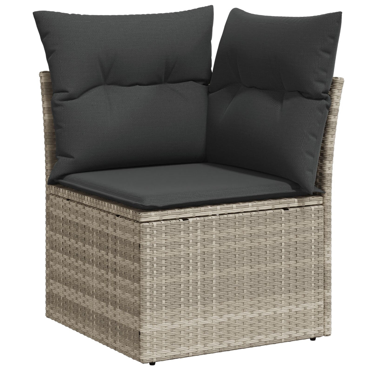 8-teiliges Garten Essaloha mit Kissen Lichtgrau Poly Rattan