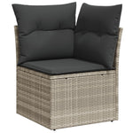 8-teiliges Garten Essaloha mit Kissen Lichtgrau Poly Rattan