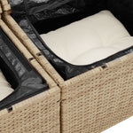 2-Sitzer Garten Sofa mit Stauraum & Kissen Beige Poly Rattan