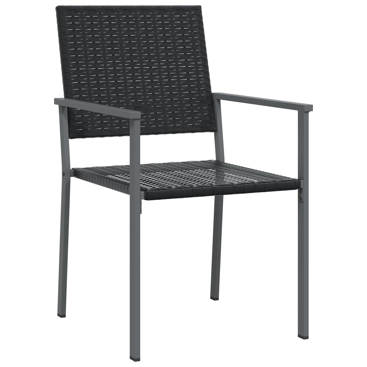 3-teiliges Garten-Essgruppen-Set Schwarz Poly-Rattan