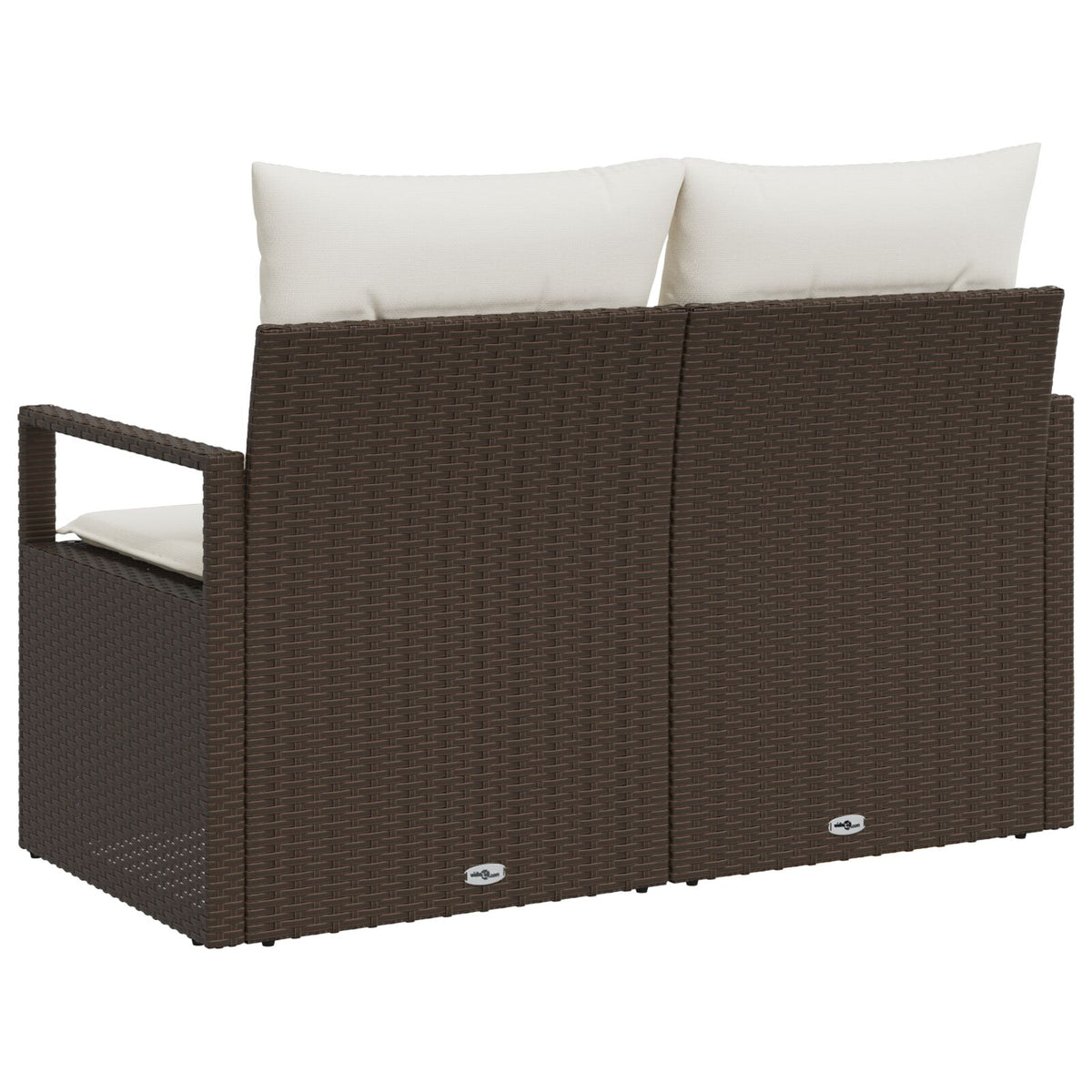 2-Sitzer Garten-Sofa mit Stauraum und Kissen Braun Poly Rattan