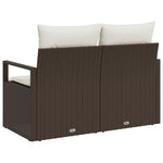 2-Sitzer Garten-Sofa mit Stauraum und Kissen Braun Poly Rattan
