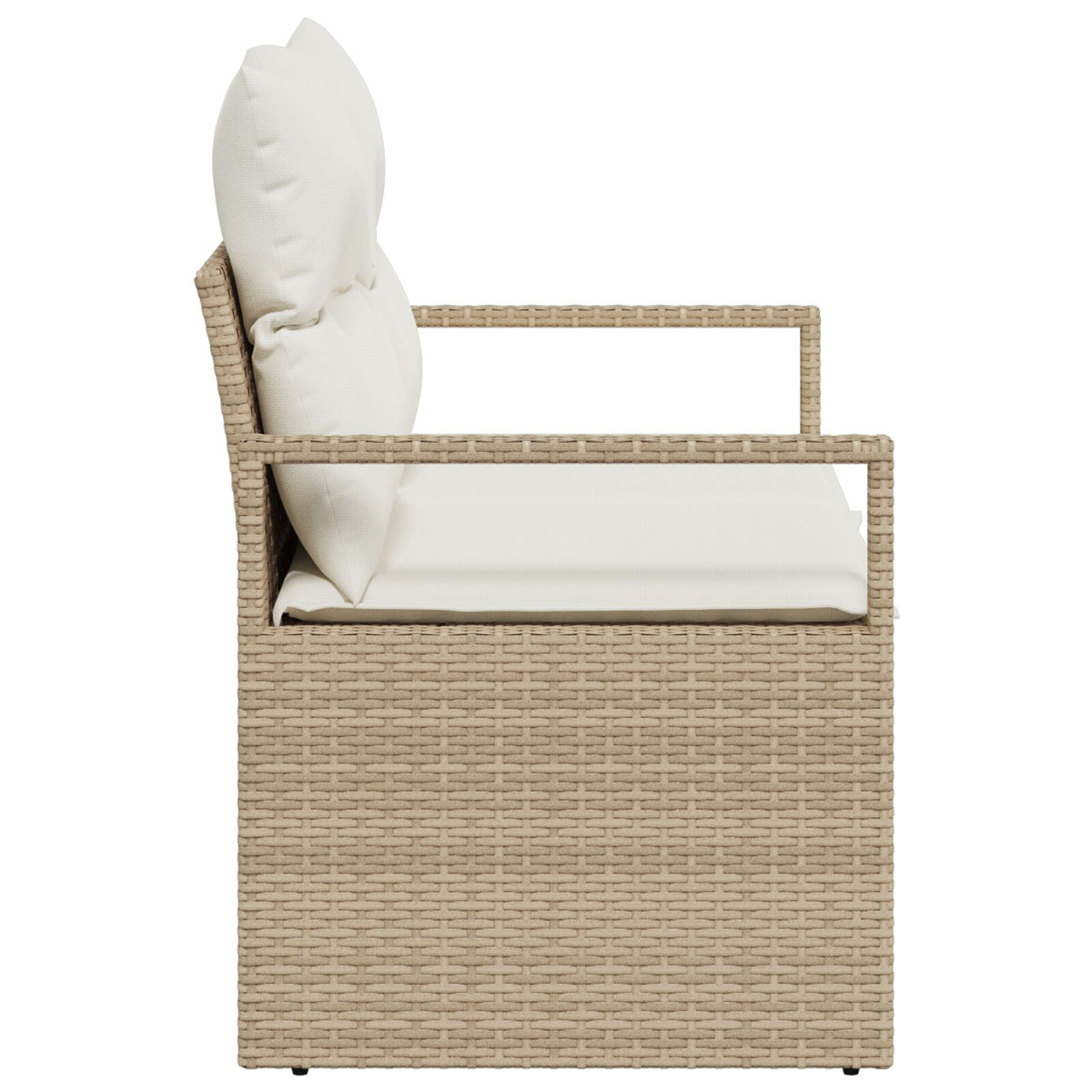 2-Sitzer Garten Sofa mit Kissen Beige Poly Rattan