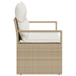 2-Sitzer Garten Sofa mit Kissen Beige Poly Rattan