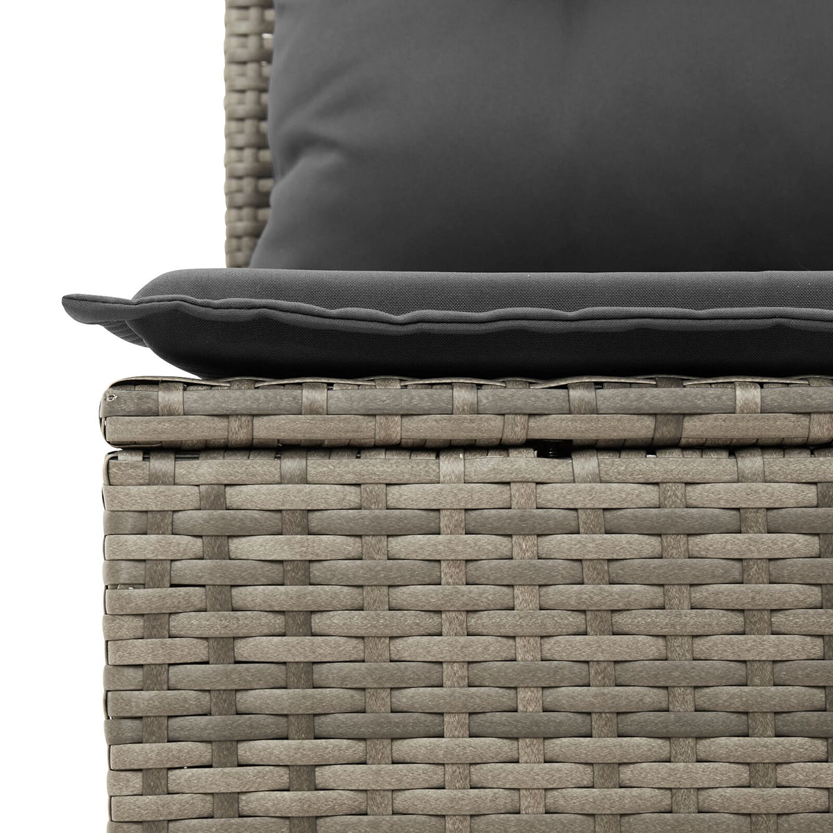 9-teilige Garten Essgruppe mit Kissen Grau Poly Rattan Akazie