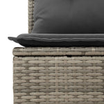 9-teilige Garten Essgruppe mit Kissen Grau Poly Rattan Akazie