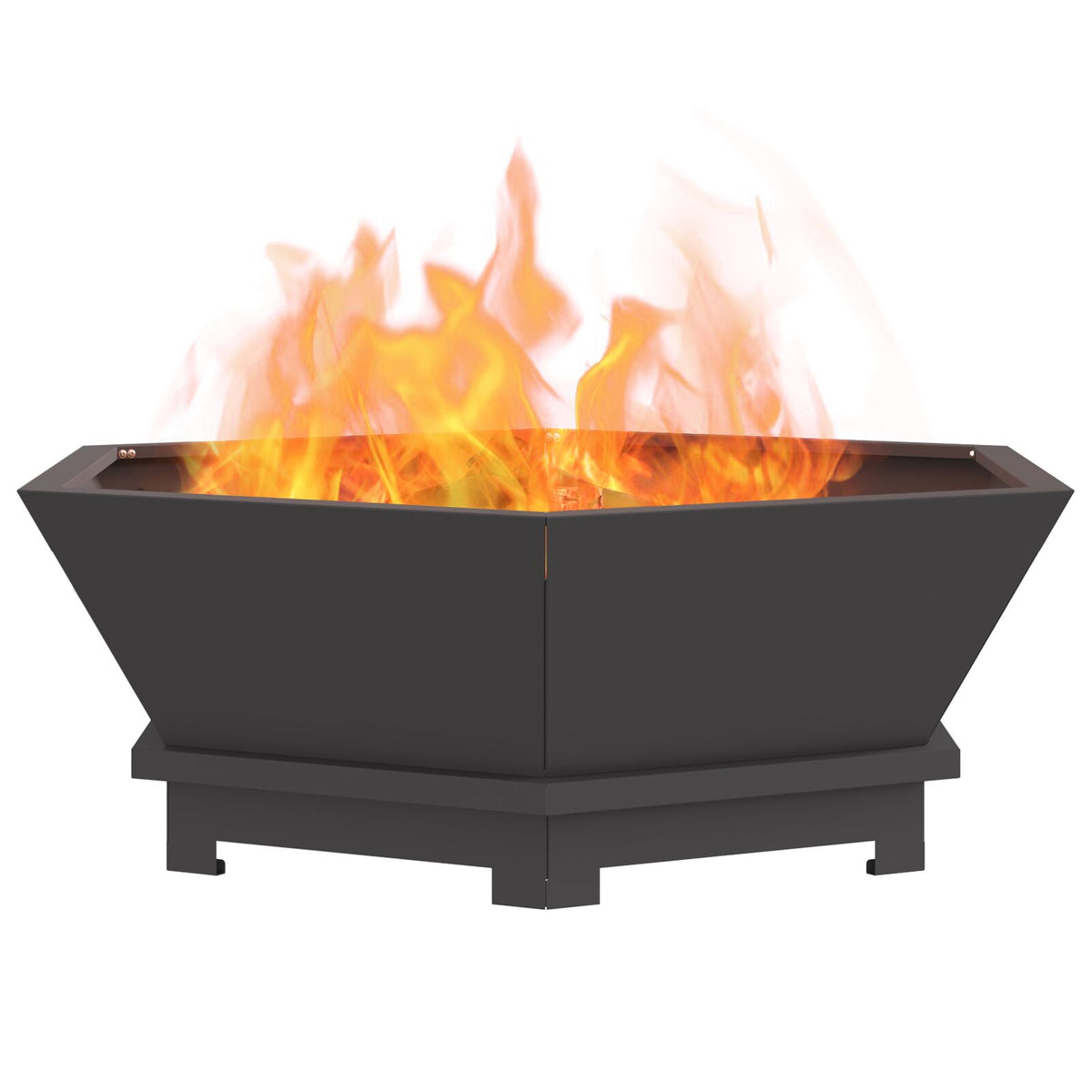 Feuerstelle Sechseckig Schwarz 75x75x28 cm Stahl