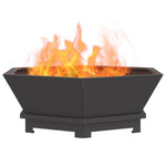 Feuerstelle Sechseckig Schwarz 75x75x28 cm Stahl